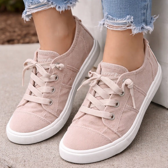 Blowfish Shoes - Blowfish Women's Sneakers - Light Pink Canvas